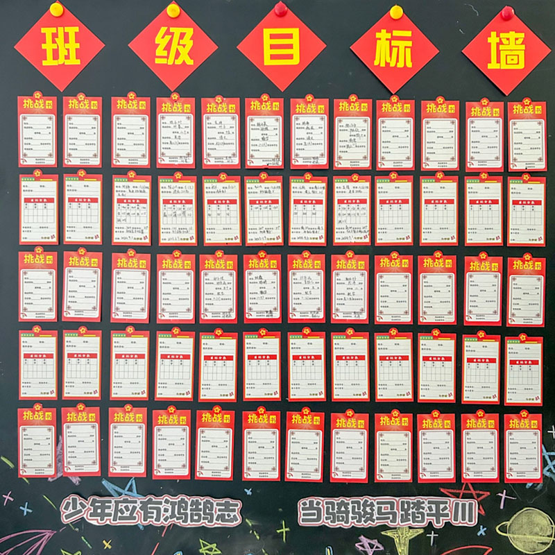彩昶初中生高中班级目标墙贴卡片