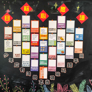 新学期初中高三学生成绩目标卡教室氛围布置百日誓师墙贴心愿卡装饰中高考成绩冲刺理想大学激励学习标语卡片