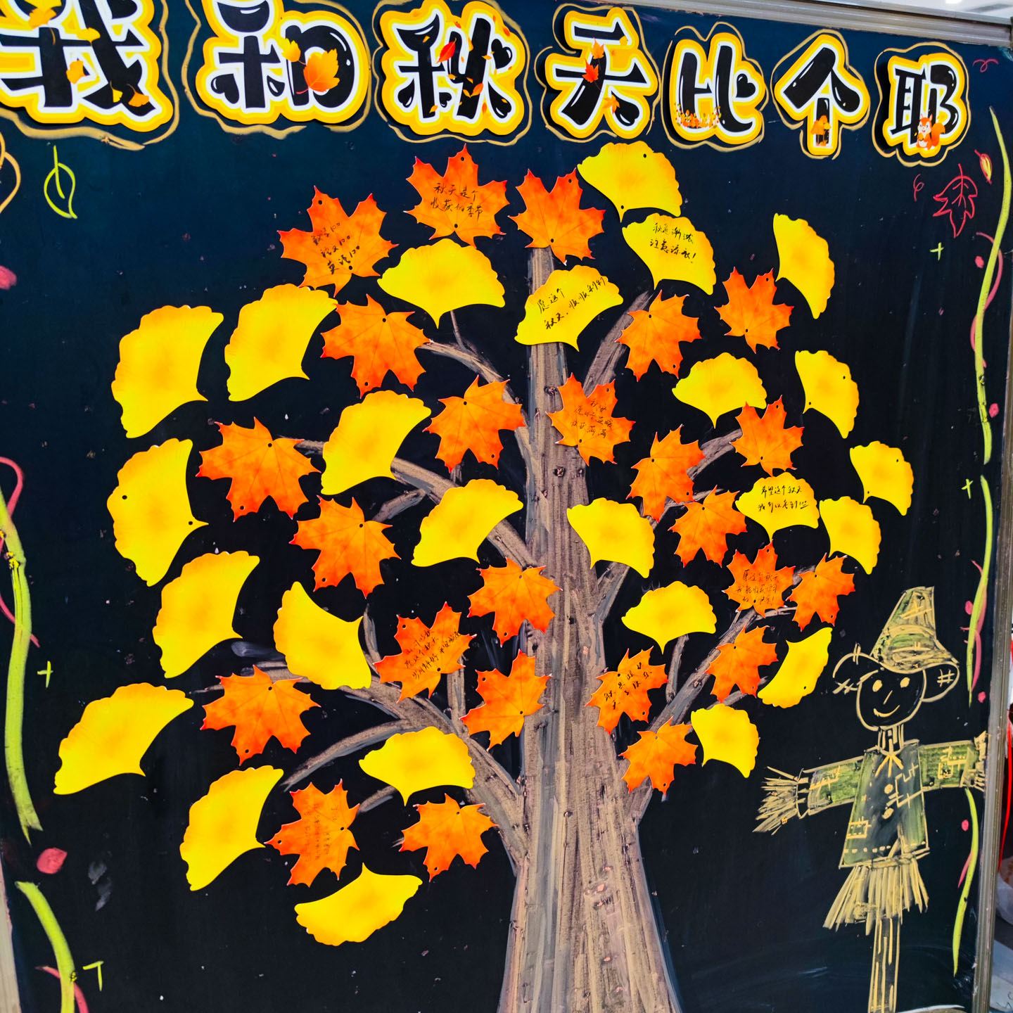 彩昶秋季枫叶银杏叶手写心愿卡片