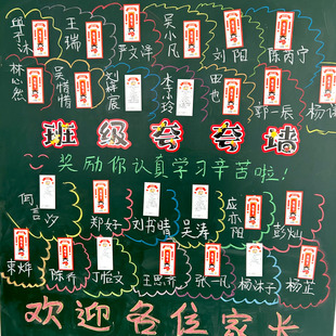 家长会夸夸卡创意欢迎黑板报签到台仪式感教室场景布置班级夸夸墙班主任手写给小学生孩子夸奖表扬信留言卡片