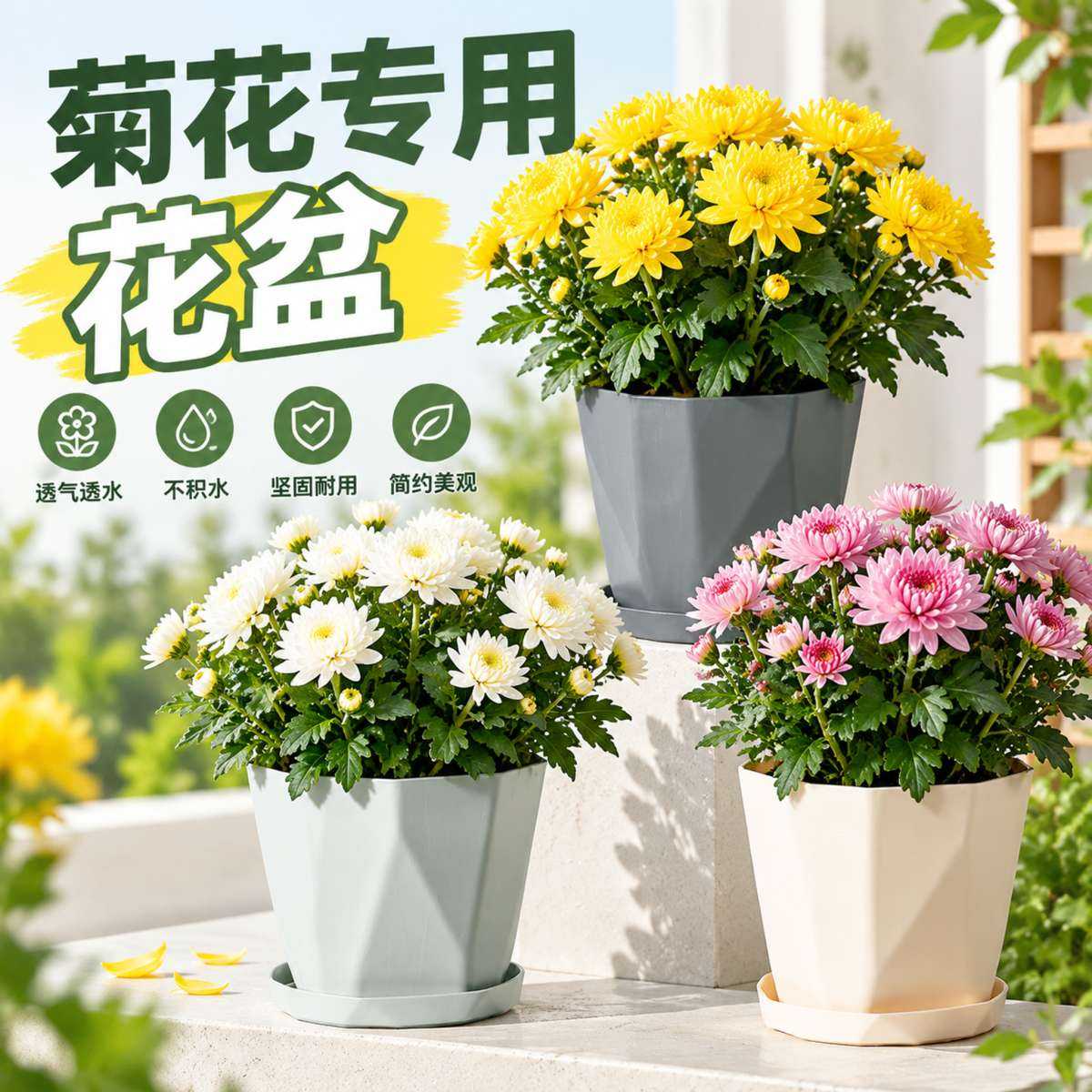 菊花专用花盆网红创意树脂绿植