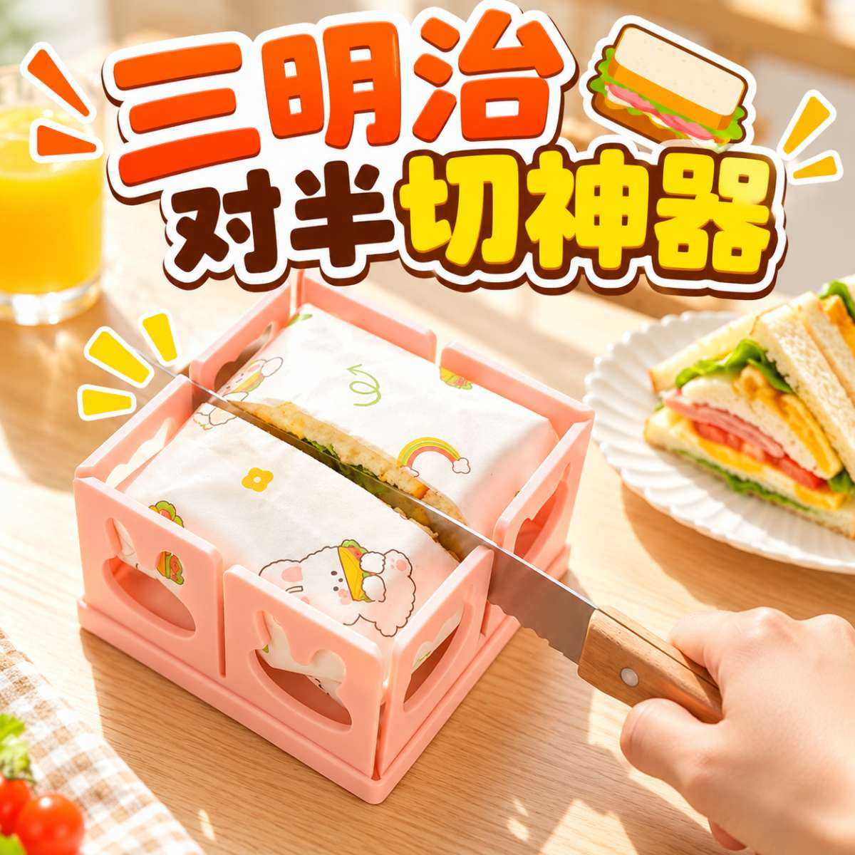 三明治对半切神器三明治等分切割