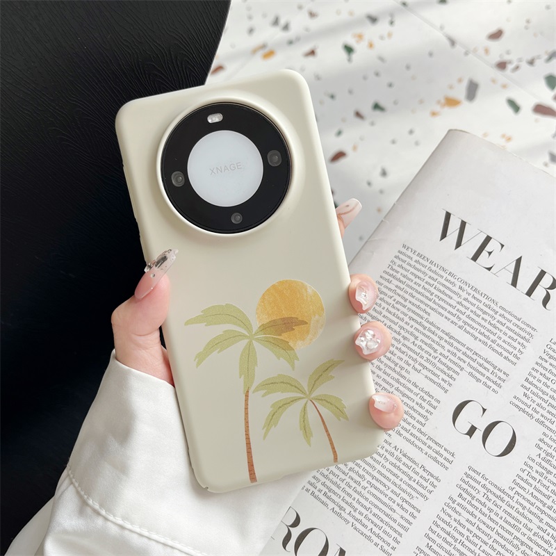 适用于华为mate60Pro手机壳清新文艺椰子树华为mate50外壳mate30Pro P50 P60外壳防摔硬壳40Pro 素皮版30