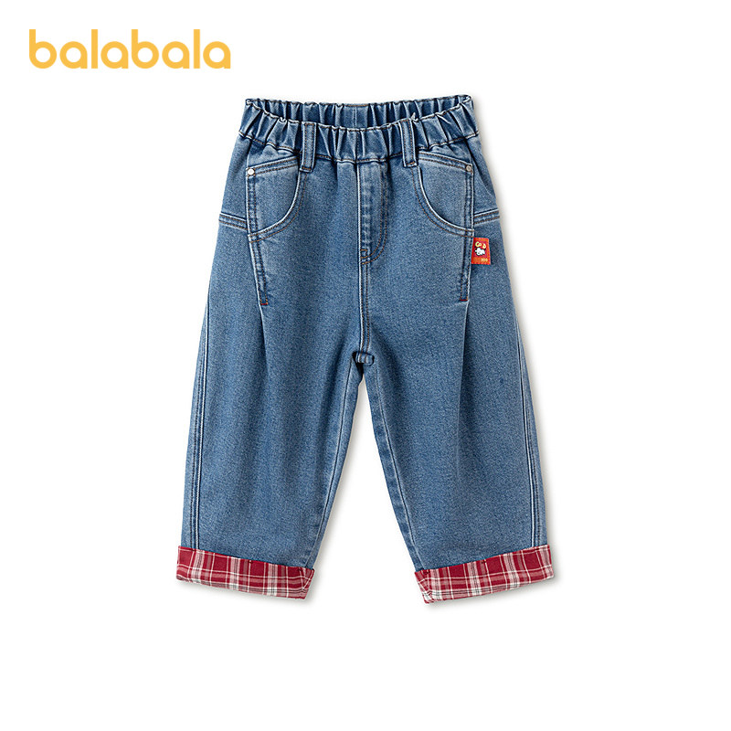 【balaOne】巴拉巴拉童装宝宝裤子男童牛仔裤女童长裤儿童27春装
