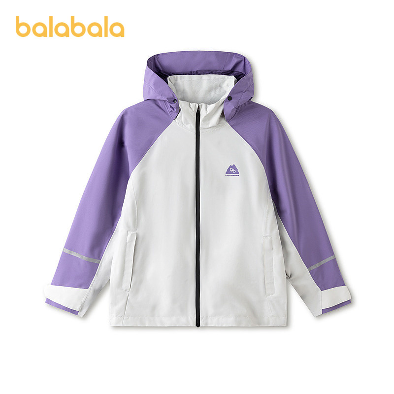 巴拉巴拉童装儿童冲锋衣男童女童春秋装中大童外套连帽防风防水潮