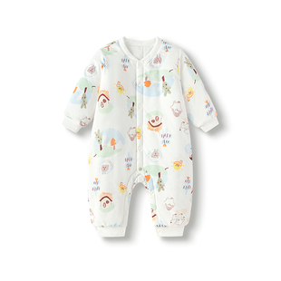 巴拉巴拉balaOne婴儿连体衣夹棉冬装2025款秋冬宝宝爬服哈衣可爱