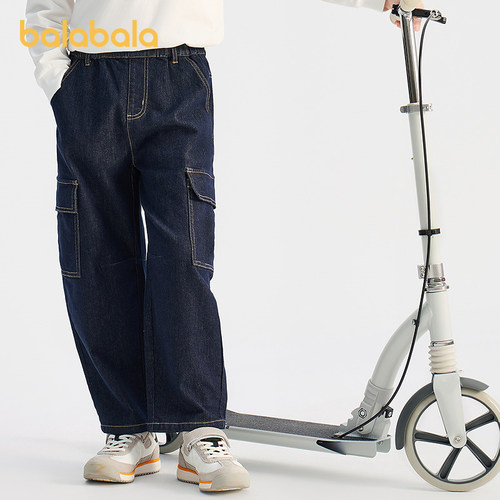 【商场同款】巴拉巴拉童装男童长裤儿童裤子2026新款春牛仔弯刀裤