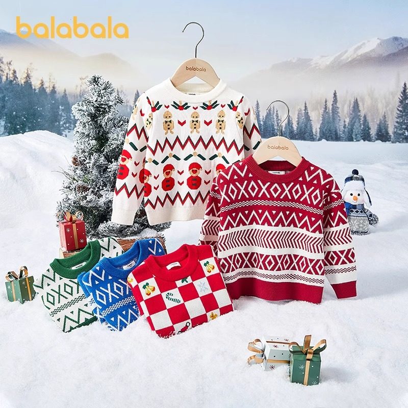 巴拉巴拉男童女童毛衣中大童针织衫儿童圣诞衣服秋冬2024新款童装,童装/婴儿装/亲子装,毛衣/针织衫,淘宝优惠券,粉丝福利购,淘宝优惠卷