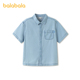 儿童中大童牛仔2026新款 衬衫 巴拉巴拉男童短袖 夏百搭 balaOne