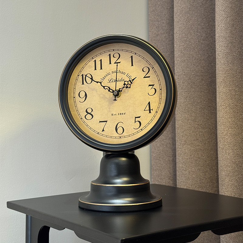 美式复古座钟时钟摆台式家用客厅台钟桌面创意摆件欧式大气钟表,家居饰品,座钟,淘宝优惠券,粉丝福利购,淘宝优惠卷