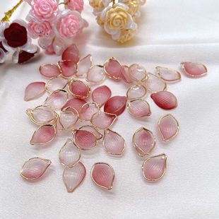 仿琉璃渐变金边 仙女花瓣diy古风十足发簪配件荷花花瓣饰品材料