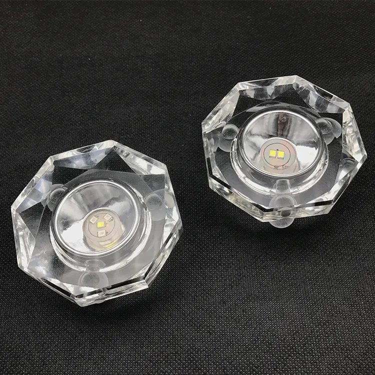 LED水晶灯座七彩白光3D激光内雕