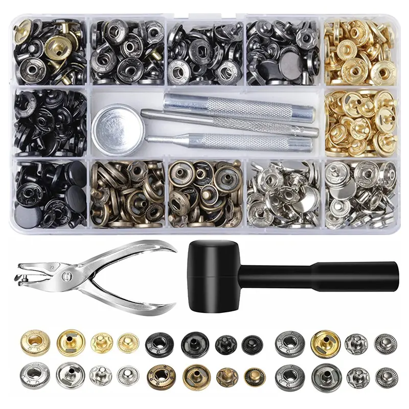 6色120套装12.5mm633金属四合扣