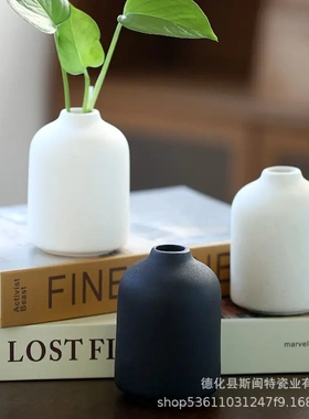 北欧现代简约桌面陶瓷花瓶摆件