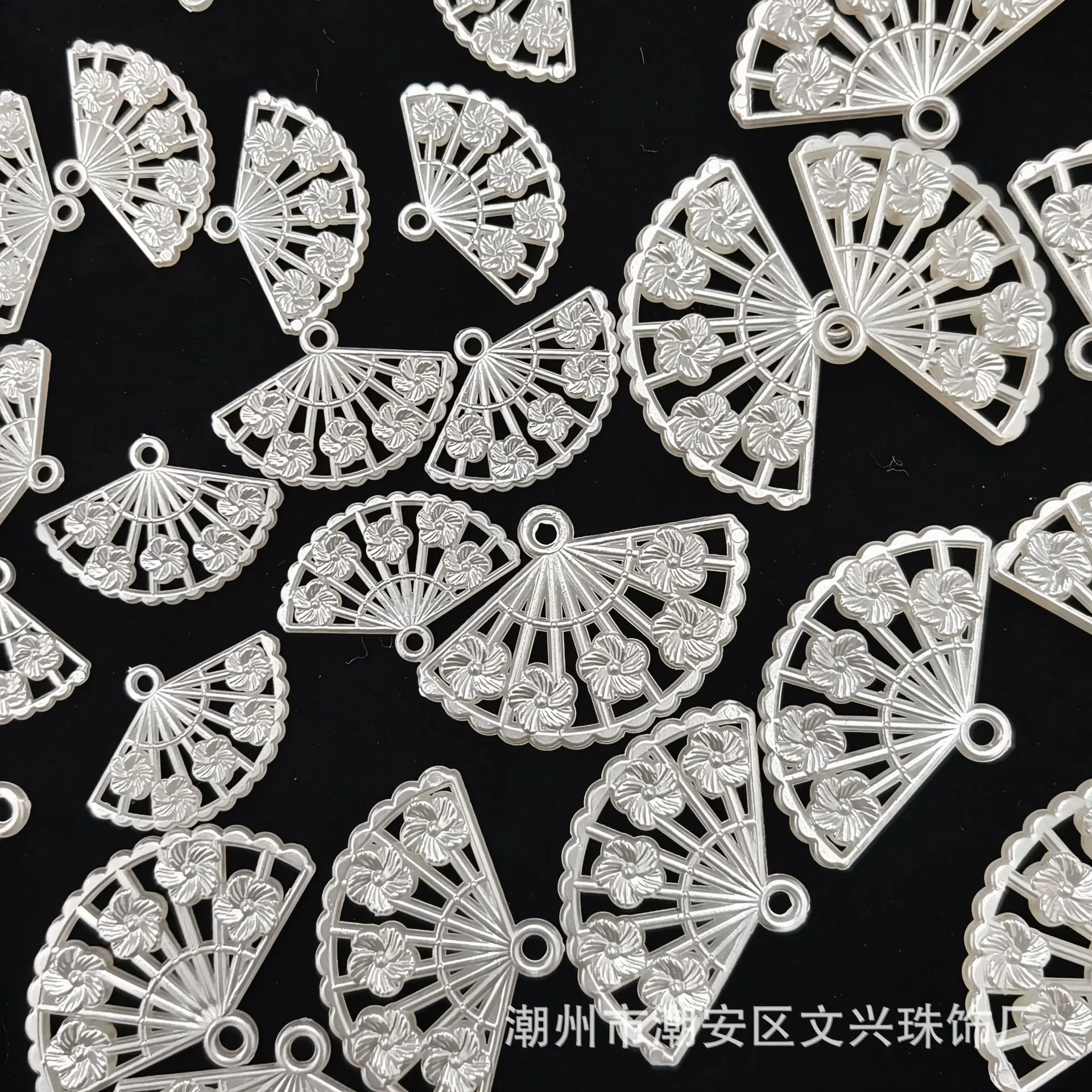 镂空古风扇子手工diy簪娘发簪
