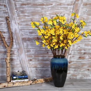 迎春连翘寸寸金喷雪柳仿真花枝假花客厅餐桌装饰摆件过年节庆气氛