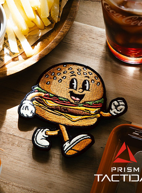 美国PDW Cheez Burger Morale Patch 芝士汉堡士气章刺绣魔术贴章