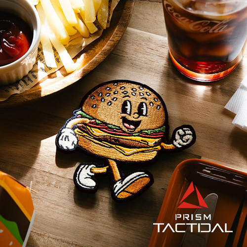 美国PDW Cheez Burger Morale Patch 芝士汉堡士气章刺绣魔术贴章