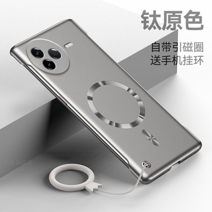 超薄金屬漆Redmi磁吸無邊框硬殼redmi創意裸機感八十pro半包邊外殼 適用紅米k80手機殼redmik80pro保護套新款