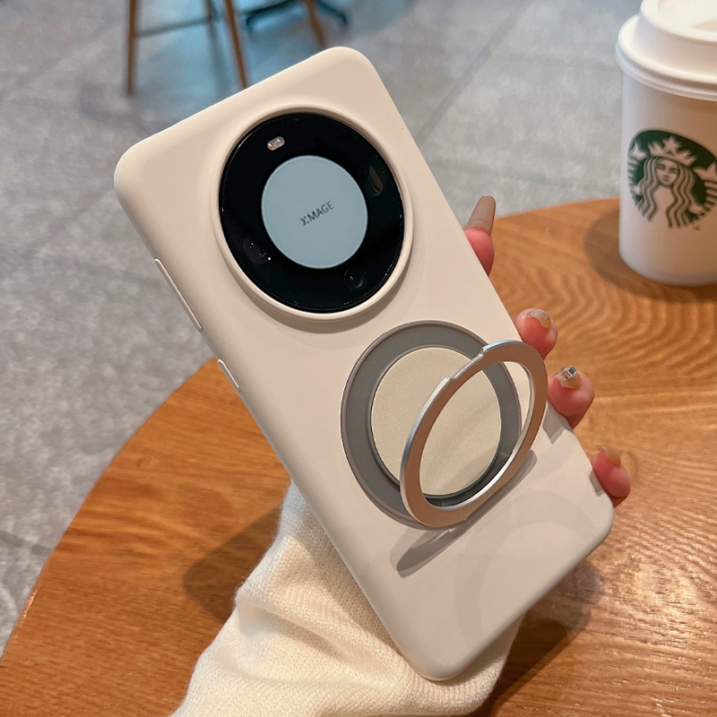 360°旋转磁吸支架适用华为mate60pro液态硅胶手机壳新款mate60全包防摔50磁吸充电pro+十个性40保护套软外壳