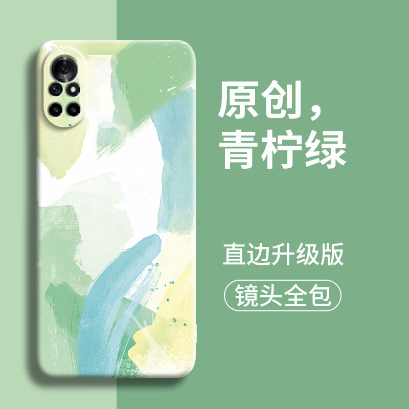 油画水彩适用华为nova8手机壳新款Nova8Pro液态硅胶保护套HW镜头全包Nova8SE防摔后壳鼎桥N8PRO个性简约外壳