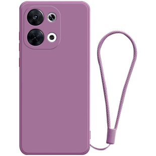 适用于OPPO Reno9手机壳防摔Reno9Pro新款液态硅胶Reno9Pro+女款樱花紫手绳5g保护套简约男纯色2024新色外壳