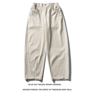 日系复古休闲裤男女户外运动工装裤复古小弯刀立体裁剪经典五袋裤