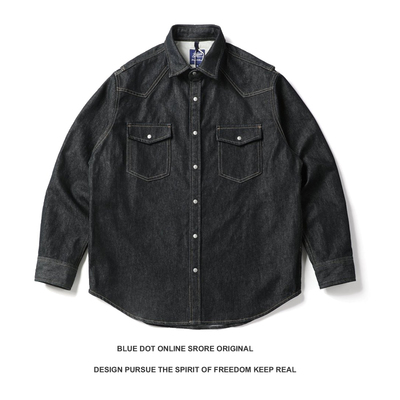 日系复古青年经典纯棉多口袋工装长袖衬衫男cityboy宽松衬衣外套