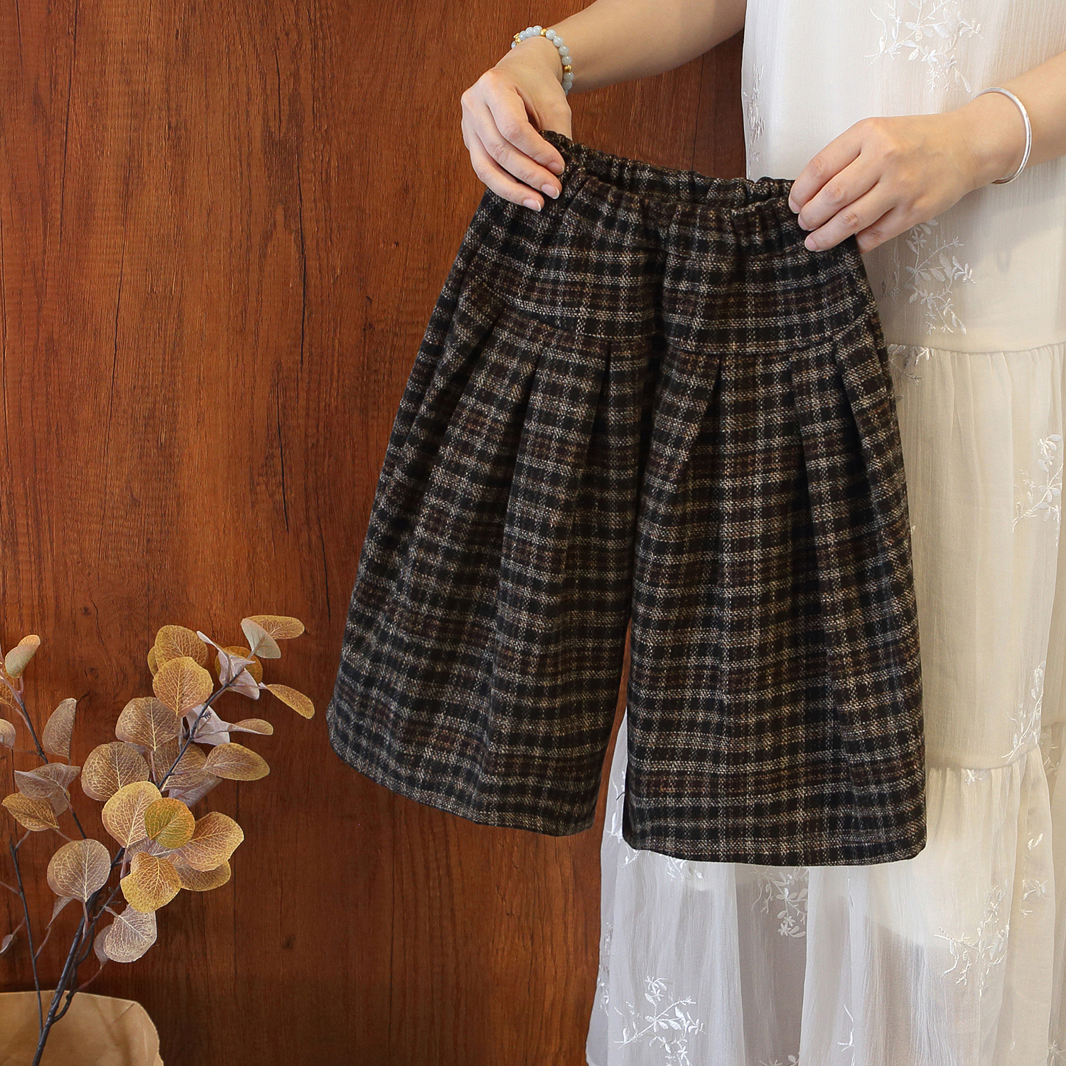 女童加绒裤子秋冬装2025新款儿童洋气加厚保暖长裤宝宝休闲格子裤