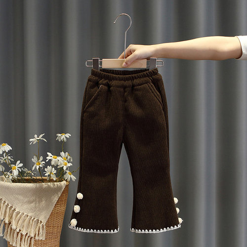 宝宝长裤裤子加绒喇叭裤女童加厚