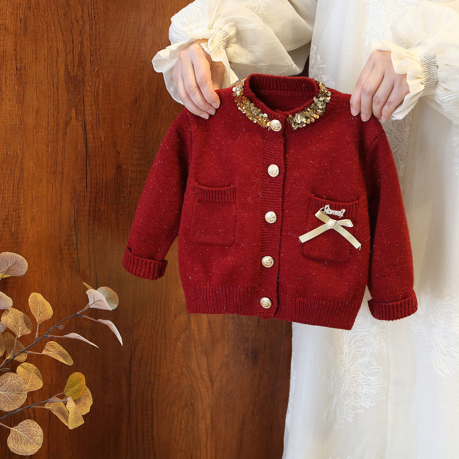 女童2025冬季新款加厚亮片针织开衫毛衣时尚蝴蝶结唯美小香风毛衣,童装/婴儿装/亲子装,毛衣/针织衫,淘宝优惠券,粉丝福利购,淘宝优惠卷