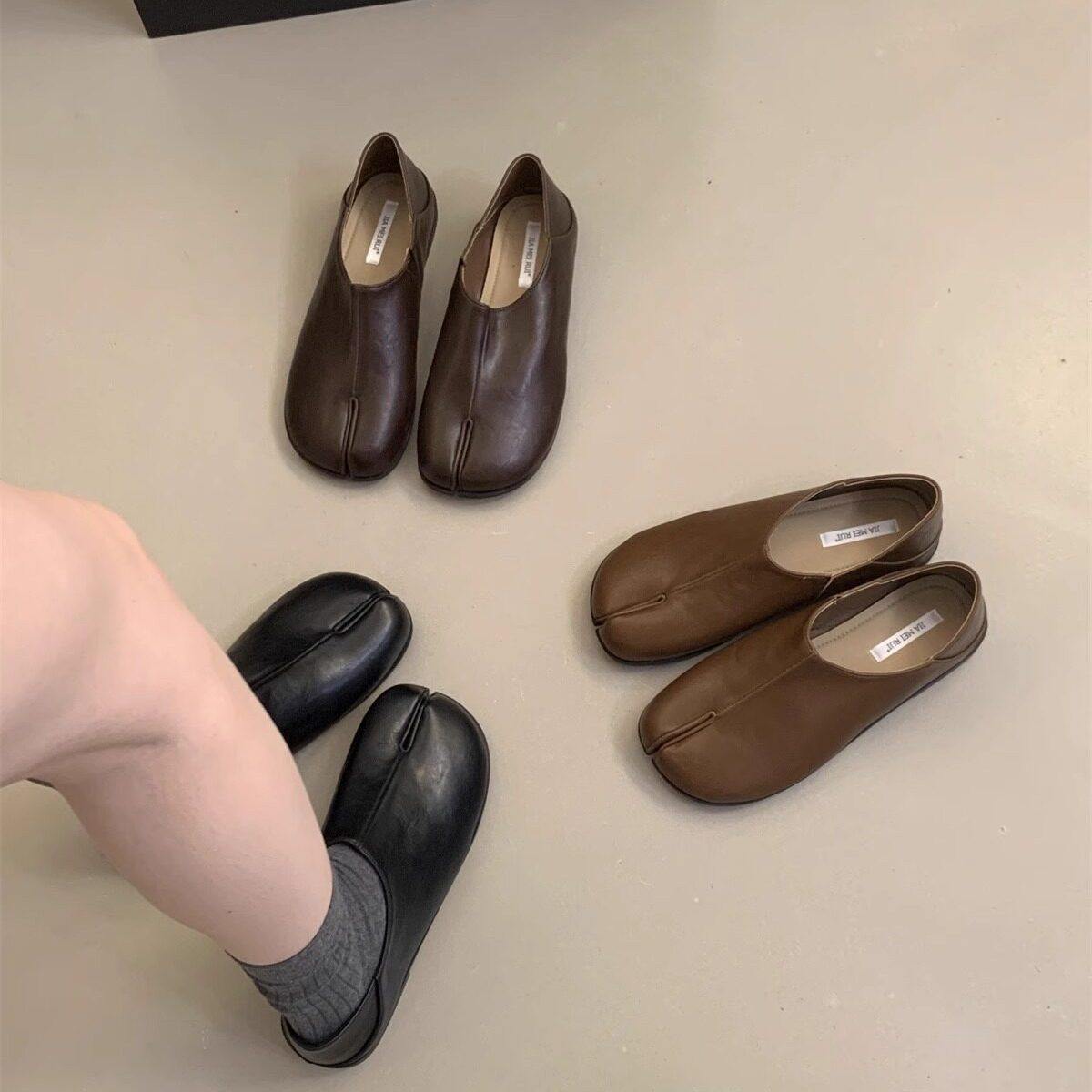 【高品质】猪蹄乐福鞋单鞋女春季新款法式复古休闲软平底小皮鞋,女鞋,乐福鞋（豆豆鞋）,淘宝优惠券,粉丝福利购,淘宝优惠卷