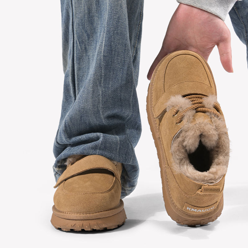 毛绒雪地靴男女冬季加绒加厚保暖2025新款防寒户外羊皮毛一体棉鞋