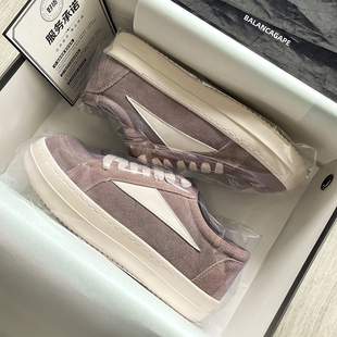 RO侵权款麂皮棕男鞋2025新款厚底增高休闲百搭板鞋倒三角低帮鞋子