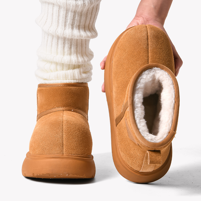 卡皮巴拉~小黄豚丑萌大头雪地靴女冬季新款厚底增高加绒保暖棉靴