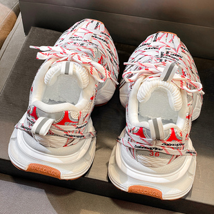 厚底百搭休闲运动鞋 巴黎3xl九代老爹鞋 夏季 2025新款 ins 满印男女鞋