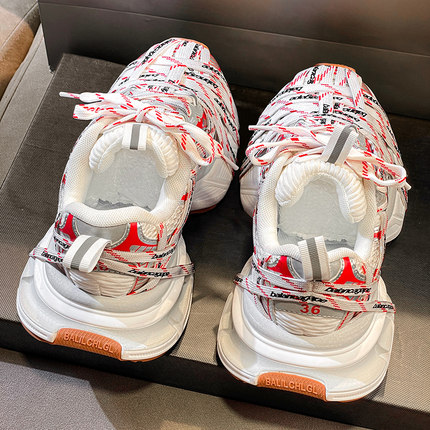 巴黎3xl九代老爹鞋满印男女鞋2025新款夏季厚底百搭休闲运动鞋ins