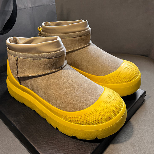 王一博同款雪地靴塔斯曼加绒加厚男女款冬季新款羊皮毛一体棉鞋子