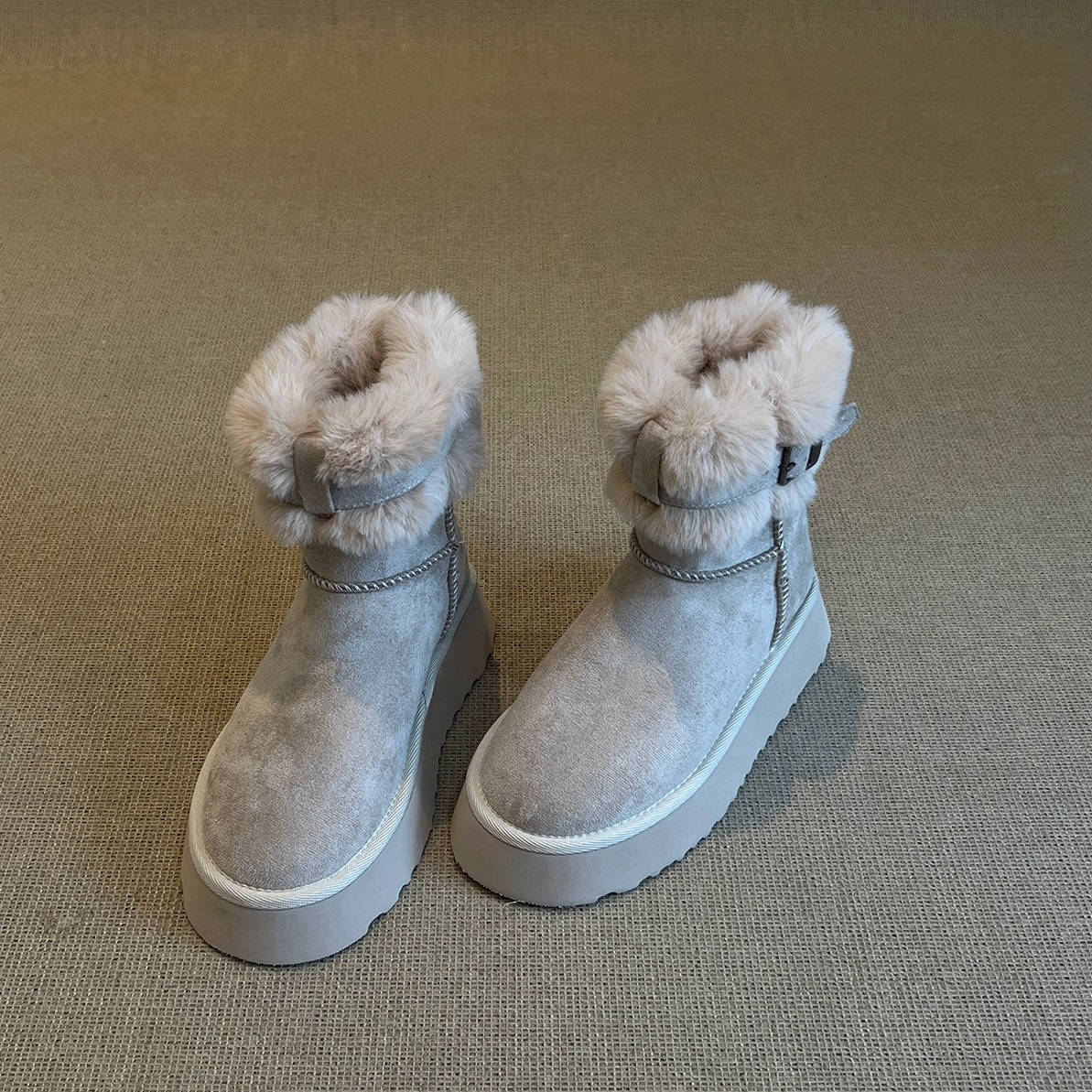 厚底增高雪地靴女款冬季2025新款复古东北加绒保暖毛毛长筒棉靴子