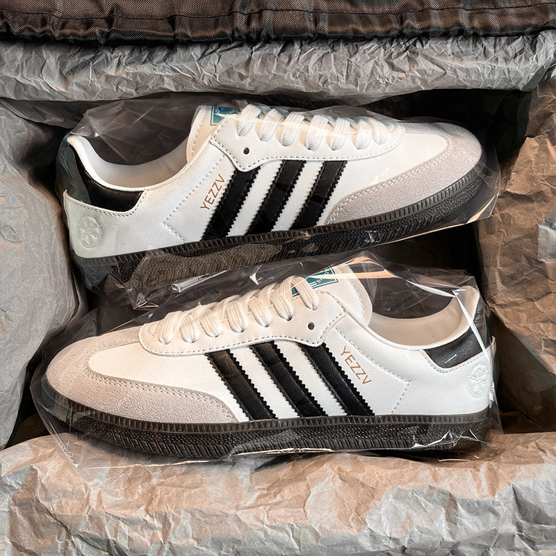 美式经典白色德训鞋情侣款春季新款复古厚底潮流时尚运动休闲板鞋