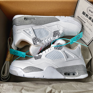 AJ4奥利奥白水泥2026新款厚底增高休闲百搭高帮鞋AJ篮球运动鞋男