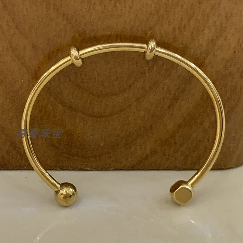 不锈钢开口手镯贵妃镯diy穿饰品转运珠3mm钛钢手环送闺蜜简约时尚