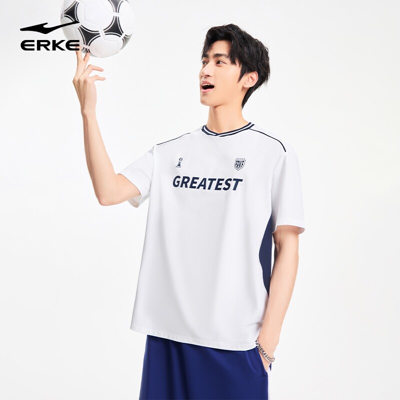 鸿星尔克短袖男款2026夏季新款男士运动休闲复古足球情侣速干t恤