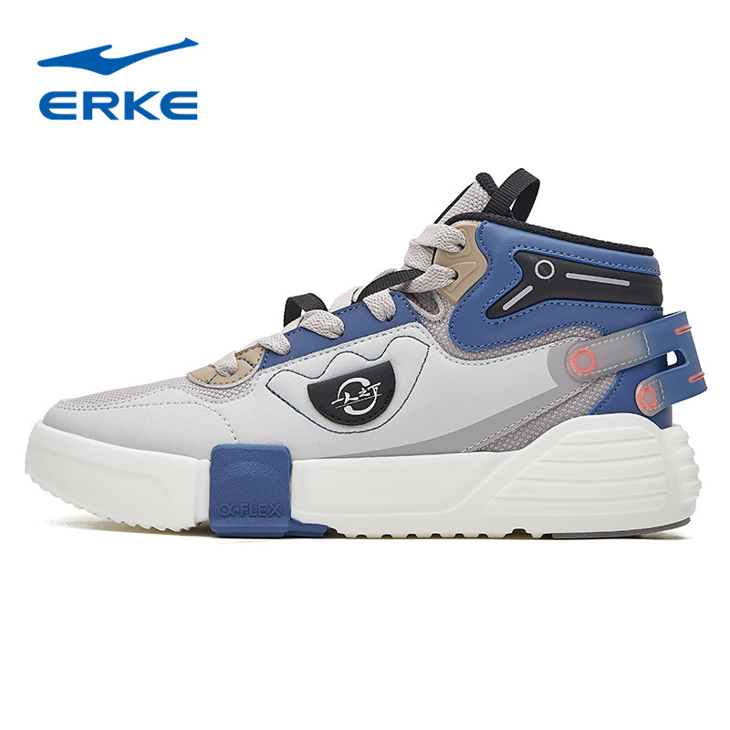 清仓鸿星尔克女子奇弹高帮板鞋女厚底运动鞋潮流滑板鞋子女