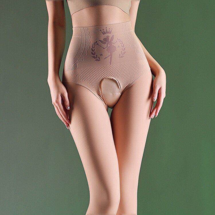 黑丝水光袜光腿神器开裆连裤袜女加绒丝袜秋冬黑透肤小个子打底裤