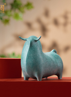 吉祥物卡通牛家用室内桌面铜摆件