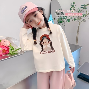 时髦韩版 新款 公主打底衫 T恤纯棉秋季 女孩百搭洋气上衣潮 女童长袖