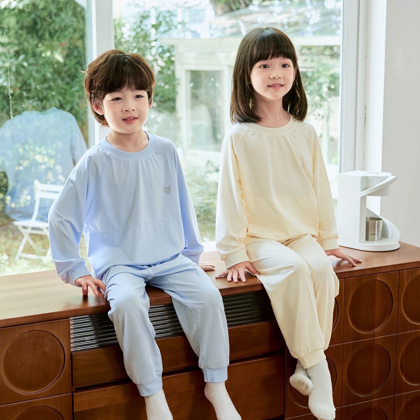 束脚儿童睡衣男童秋衣秋裤莫代尔棉2025新款长袖春秋季女孩家居服