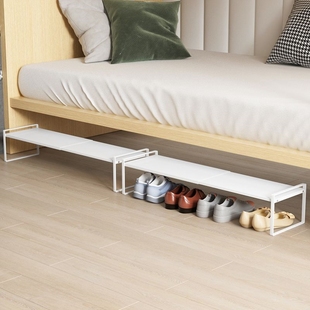 可伸缩宿舍床底鞋架子床下鞋柜分层隔板鞋子收纳神器柜子改造分格