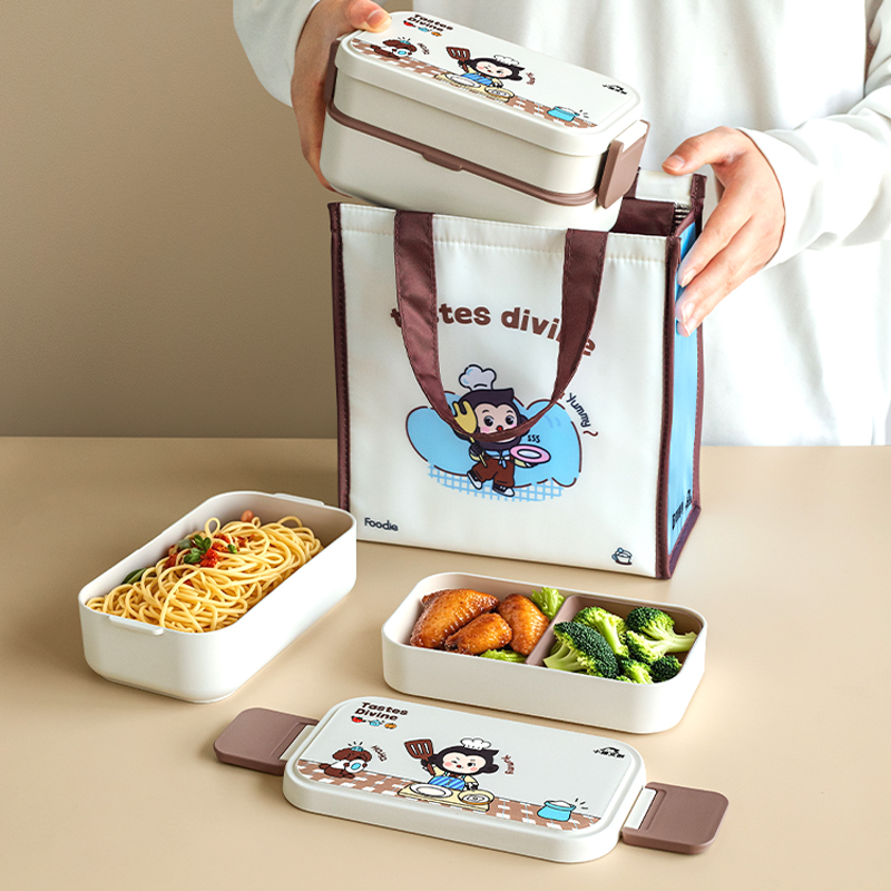 【猿辅导官方旗舰店】小猿双层竹纤维饭盒儿童环保便携